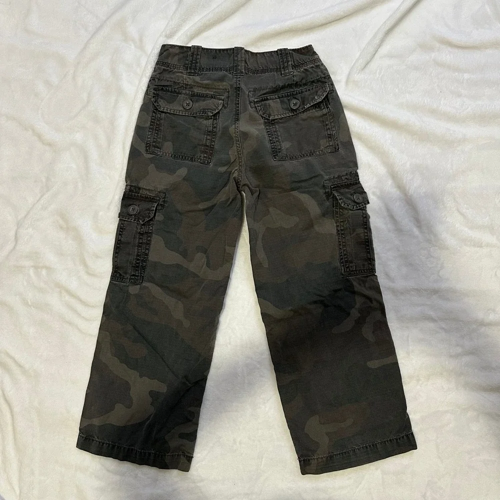 Arizona Jean Co Boys‎ Camo Cargo Pants Size 8 Regular Dark Camouflage Ripstop